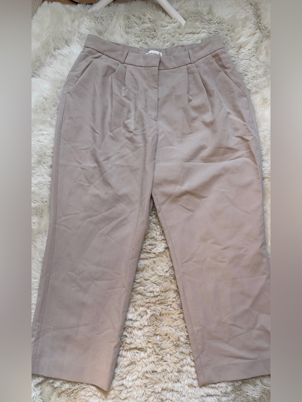 Abercrombie & Fitch High-Rise Pants in Light Taupe